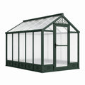 Serre de jardin en aluminium vert foncé et polycarbonate translucide avec porte, 244 × 183 × 230 cm